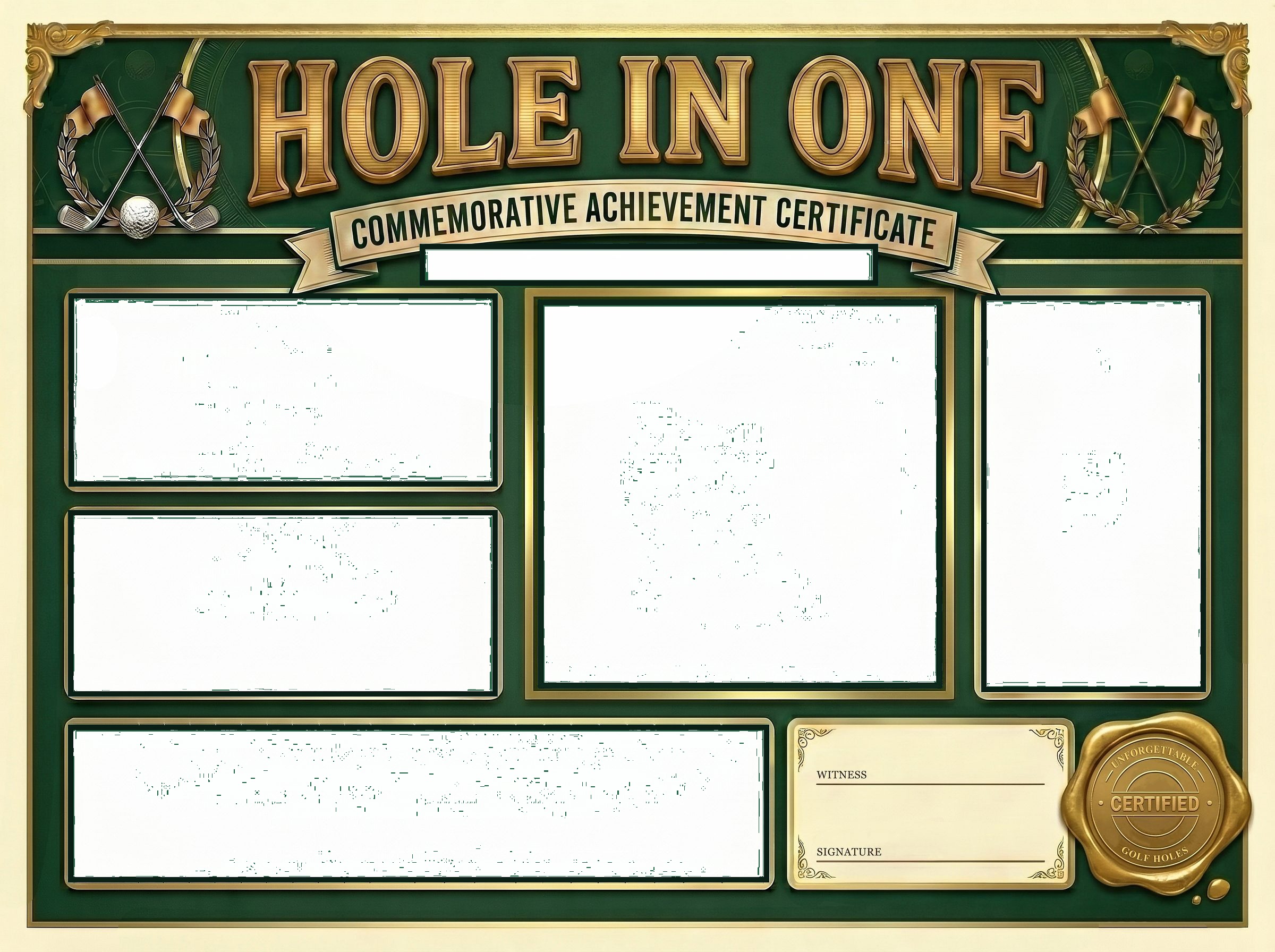 A framed Hole in One certificate